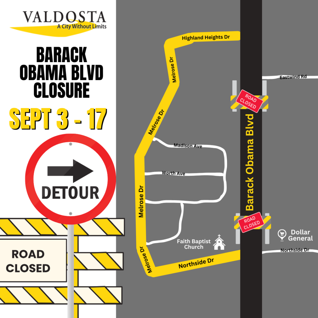Barack Obama Blvd Closure