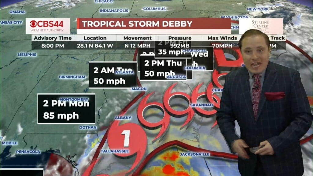 8 Pm Sunday 8/4/2024 Tropical Storm Debby Update