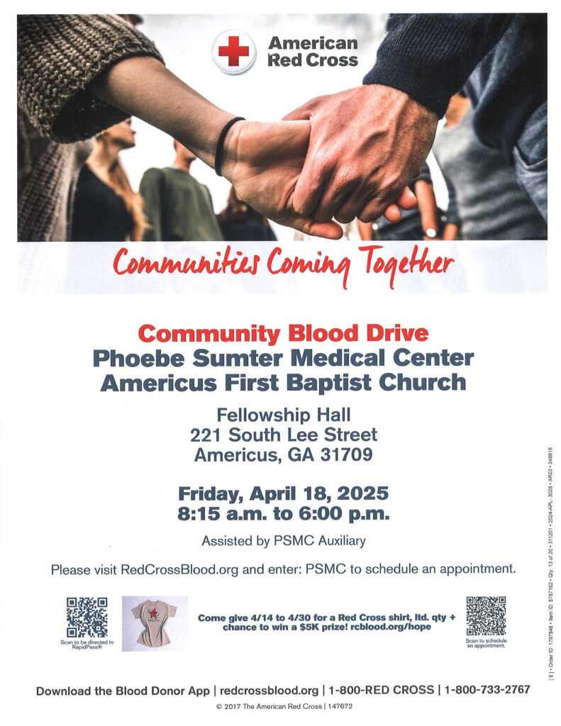 Phoebe Sumter Community Blood Drive April 18 2025