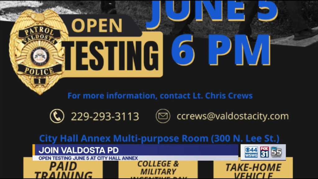 Valdosta Pd Open Testing Hiring Event
