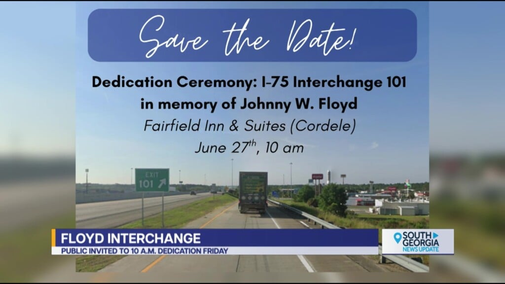 Cordele Dedication Ceremony 1 75 Interchange At U.s. 280, Exit 101 In Memory Of Johnny W. Floyd