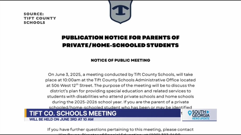 Tift Co Schools Special Ed Meeting