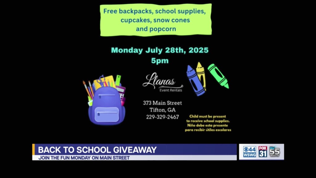 Back To School Supplies Giveaway Llanas Event Rentals Venue Tifton