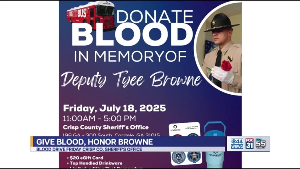 One Blood Drive In Honor Of Crisp Co Deputy Tyee Browne