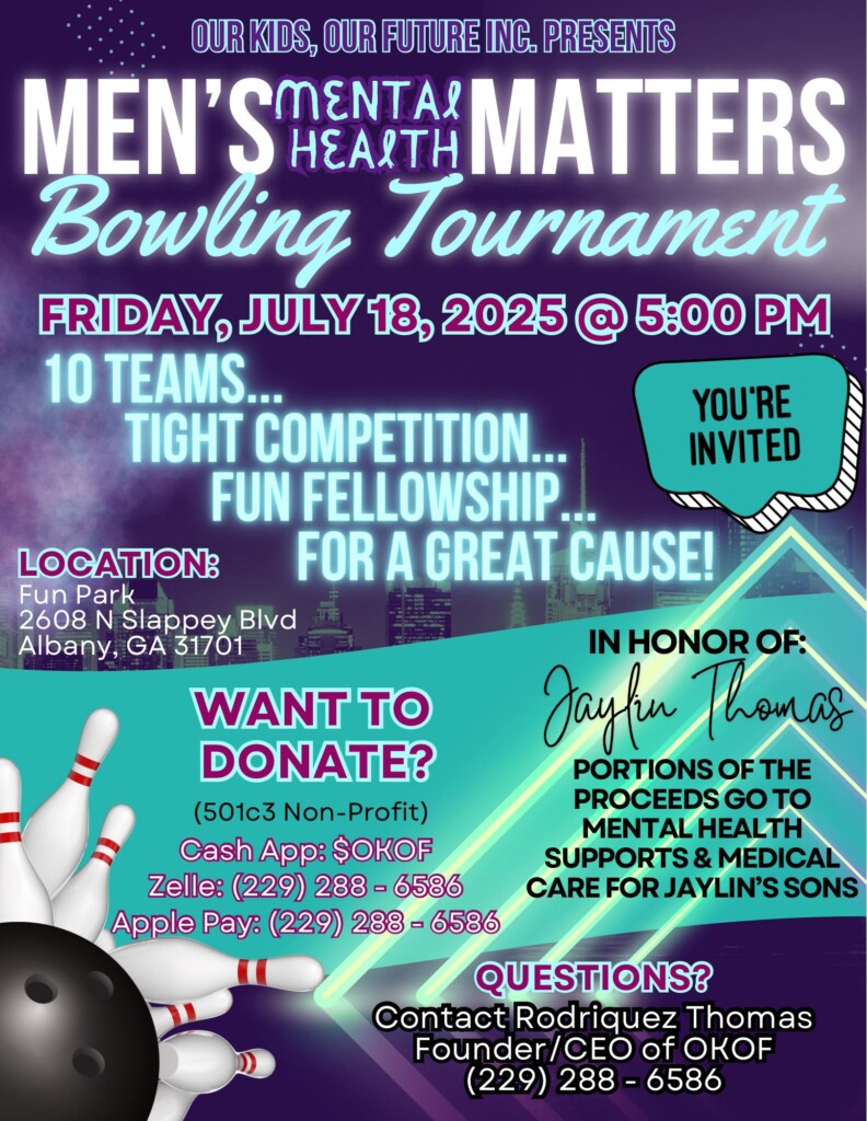 Our Kids Our Future Inc Presents Mens Mental Health Matters Bowling Tournament