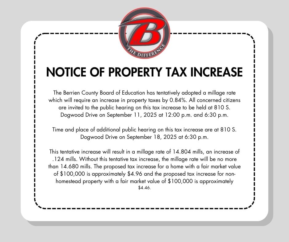 Berrien Tentative Property Tax Increase