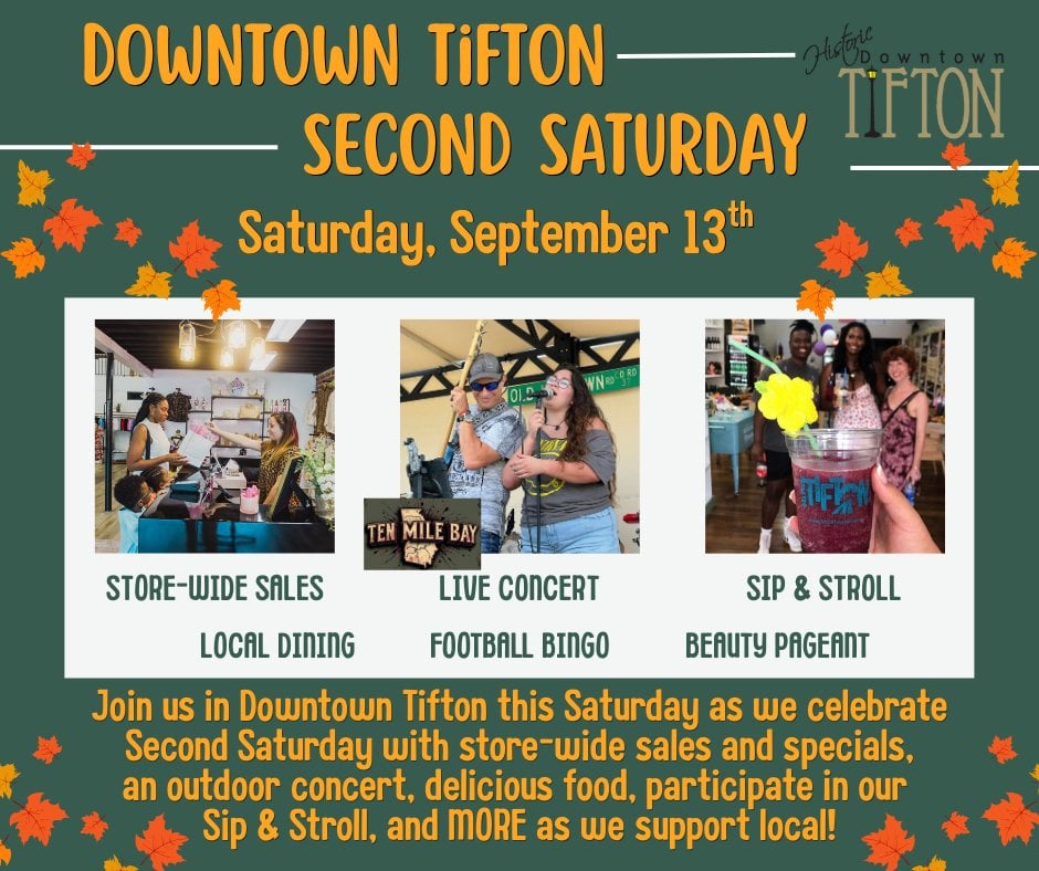 Downtown Tifton Second Saturday September 13th