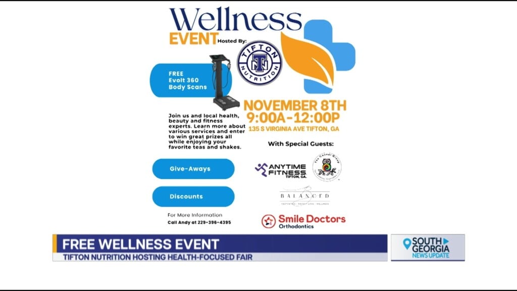 Tifton Nutrition Free Wellness Event Saturday