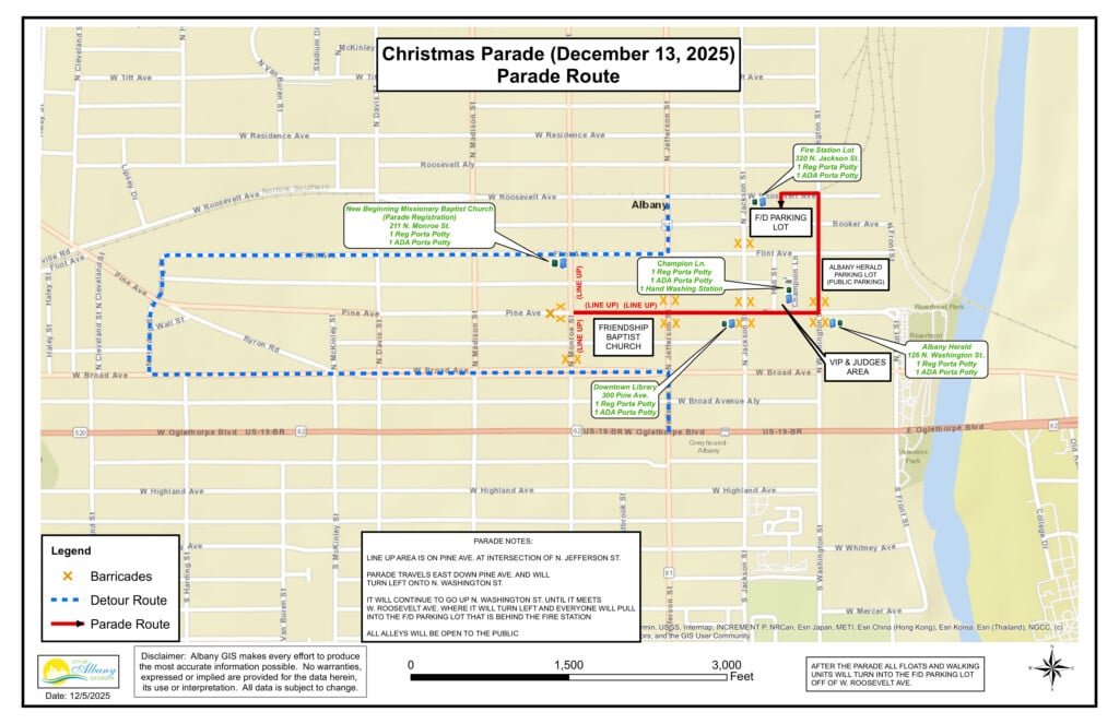 12 8 25 Press Release Christmas Parade Road Closures 2
