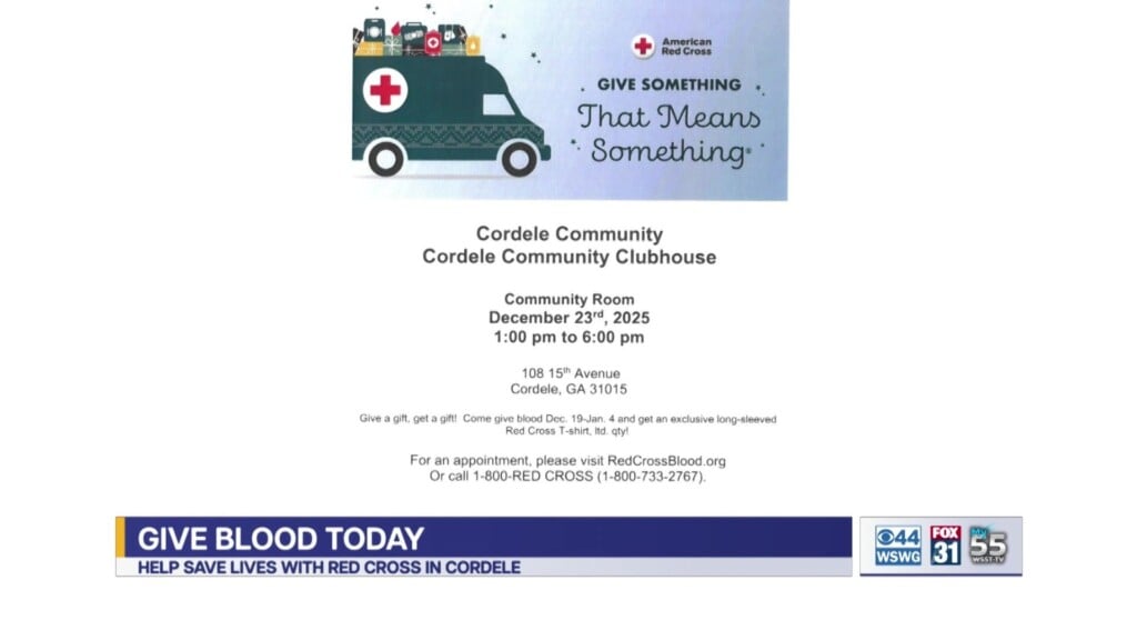 American Red Cross Holiday Blood Drive In Cordele