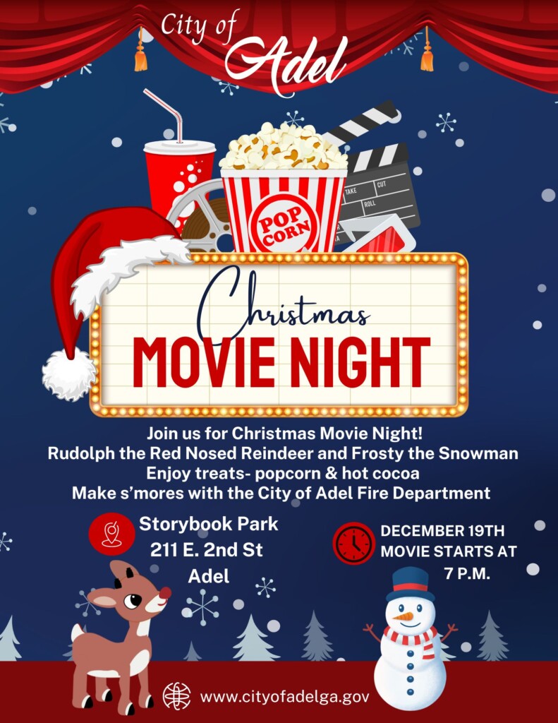 City Of Adel Christmas Movie Night Dec 19th