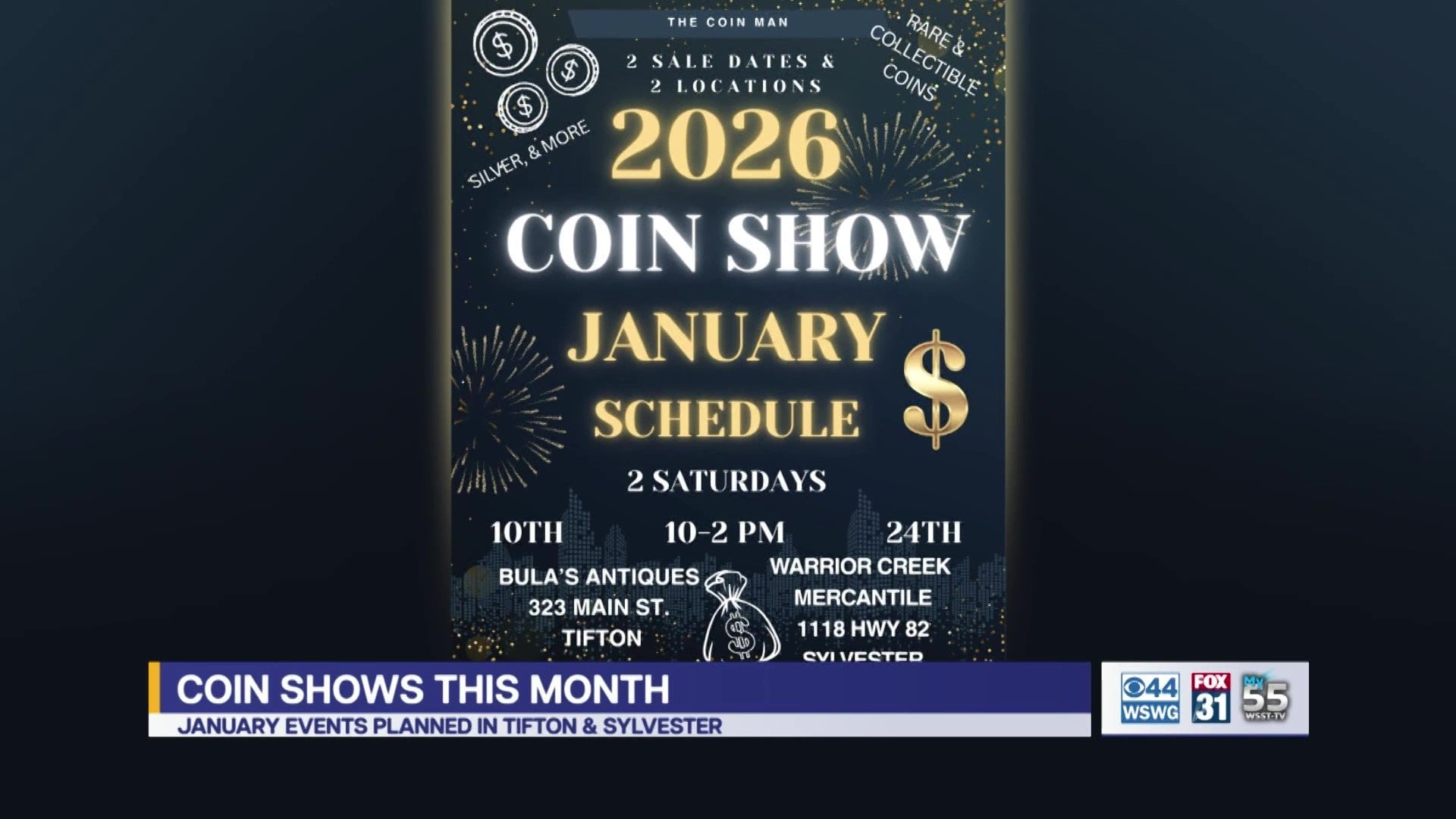 The Coin Man brings collectors to Tifton and Sylvester for pair of two Coin Shows on Saturday, January 10 & 24