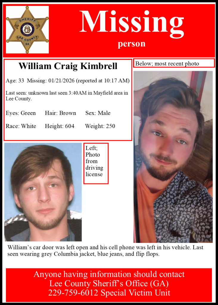 Missing Person William Kimbrell