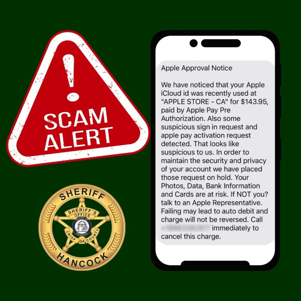 Crisp Co Sheriffs Office Apple Id Scam