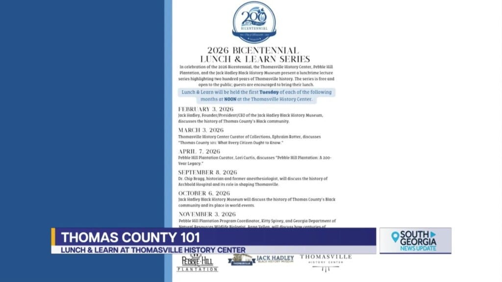 Thomasville Bicentennial Lunch & Learn Thomas County 101