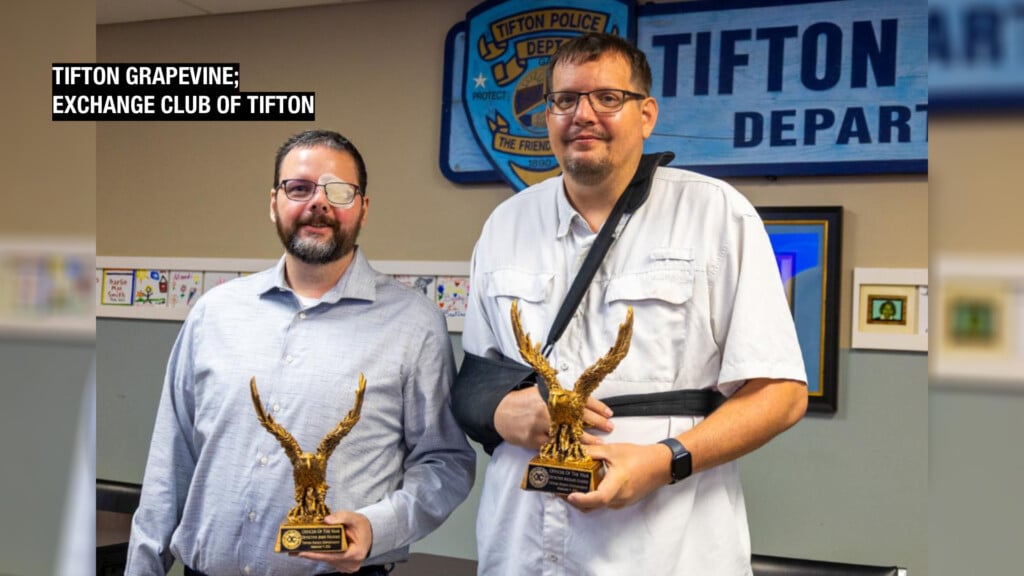 Tifton Police Detectives Jerry Fulford And Michael Gaskins Are Named Officers Of The Year By The Exchange Club Of Tifton