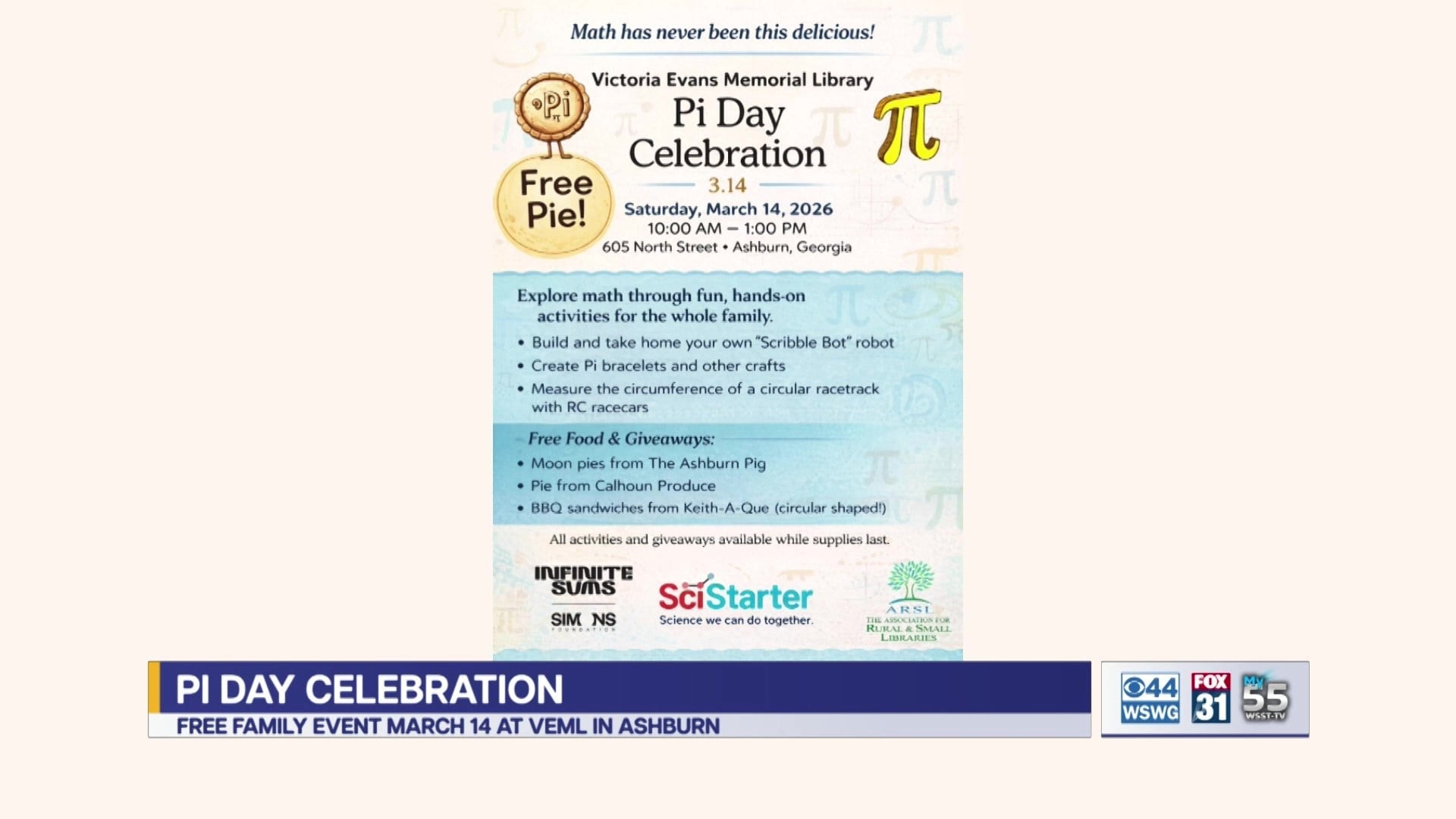 Victoria Evans Memorial Library to host Pi Day Celebration March 14 in Ashburn