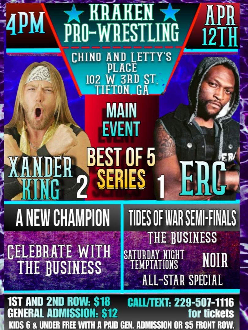 Kraken Pro-Wrestling event April 12 builds momentum toward Kraken Classic in May