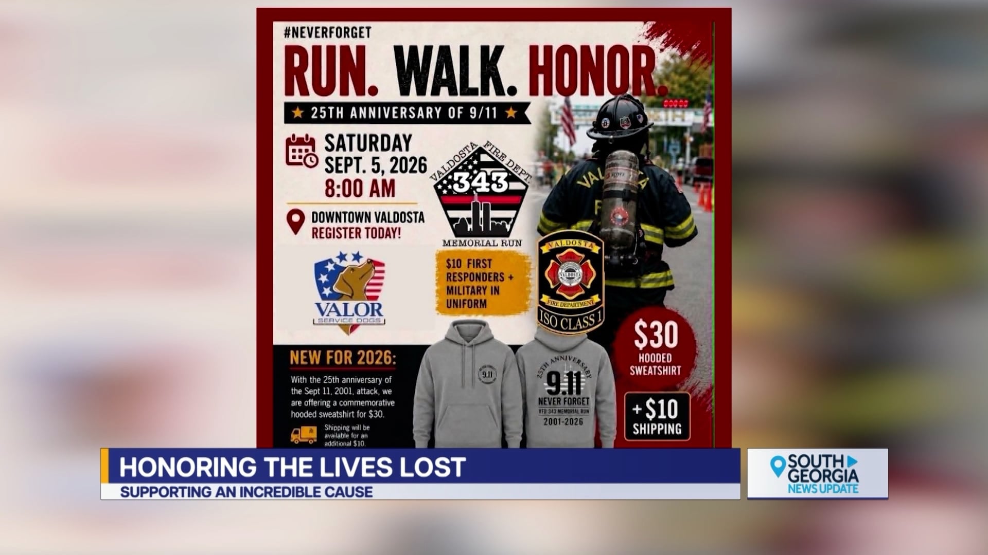 Valdosta Fire Department Commemorates 9/11 with VFD 343 Memorial 5K