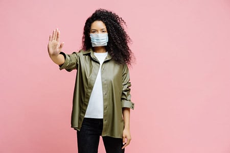 Black Woman Surgical Mask 143062370 S