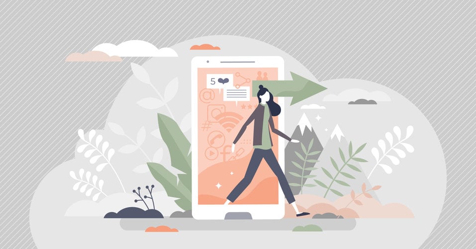 Digital Detox As Quit From Phone Or Internet To Relax Tiny Person Concept