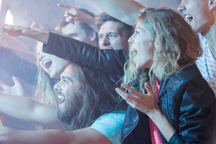 Crowd Of Young People At Concert