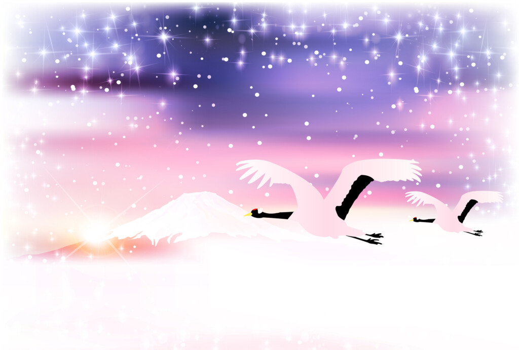 Rooster Fuji New Year's Card Background