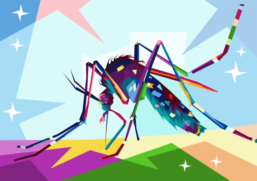 Mosquito Wpap Popart Colorful Vector Illustration Design