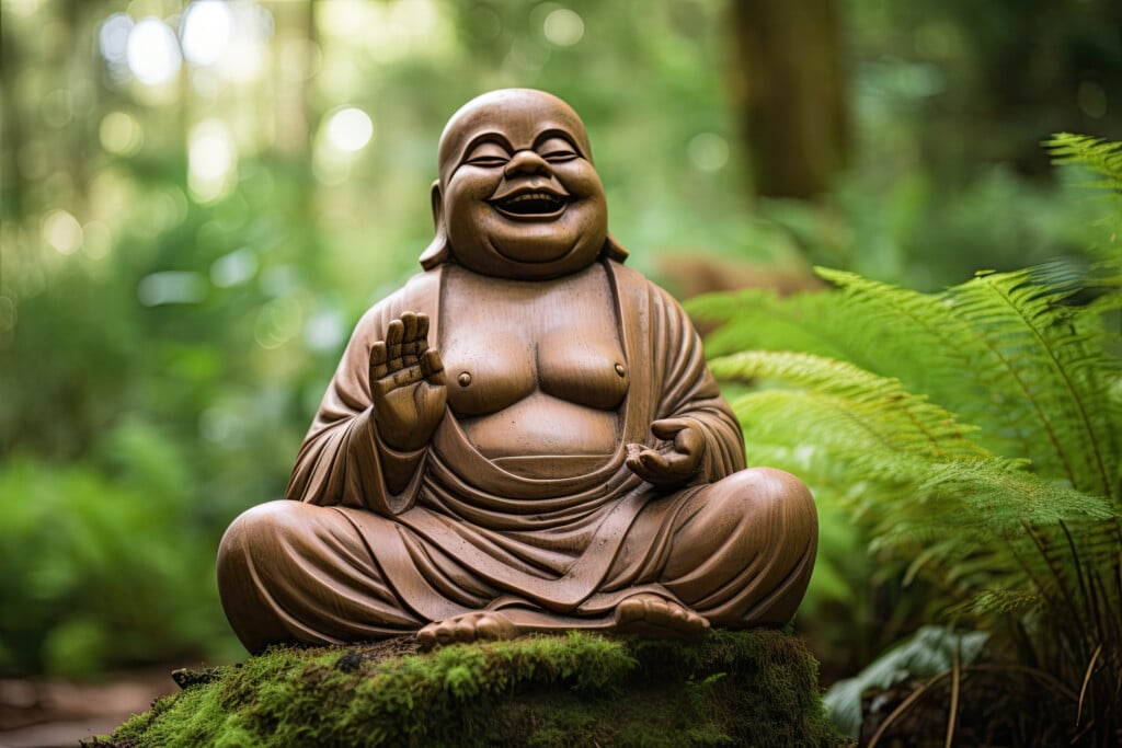 Buddha Statue In The Forest, Buddha Statue In The Forest, Ai Generated