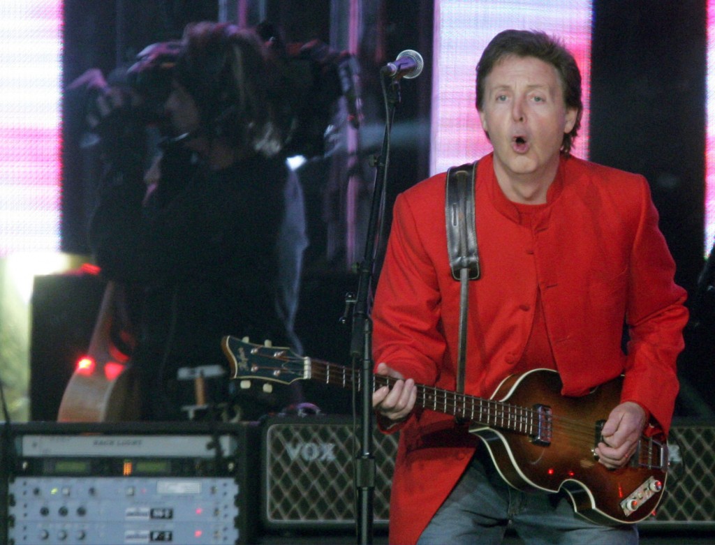 Former Beatle Singer Paul Mccartney Performs At A Concert In Zurich.
