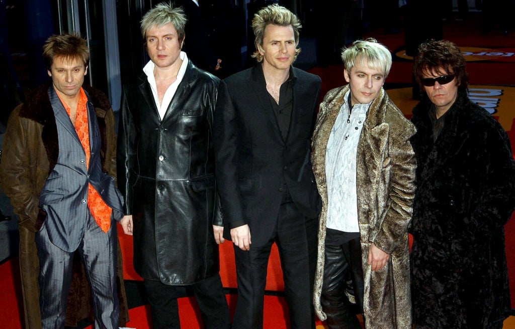 British Rock Group Duran Duran, Roger Taylor (l), Simon Le Bon (2l), John Taylor (c), Nick Rhodes (4..