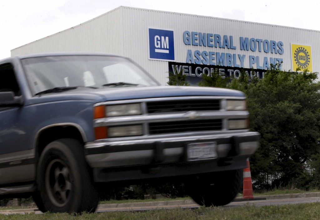 Chevrolet Pickup Truck Drives Past The General Motors Assembly Plant In Arlington, Texas