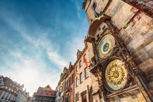 Tower With Astronomical Clock Orloj In Prague, Czech Republic