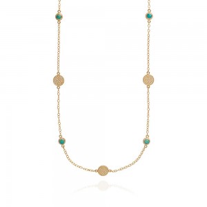 Anna Beck Long Gold Chain With Turq 1