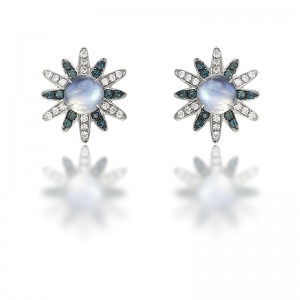 Moonstone Alexandrite And Diamond Earrings