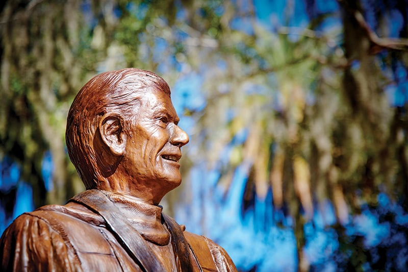 Bronze statue of former FSU president John Thrasher