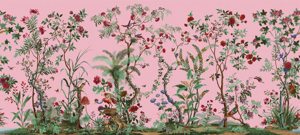 1 Zuber Decor Chinois Fond Rose Web