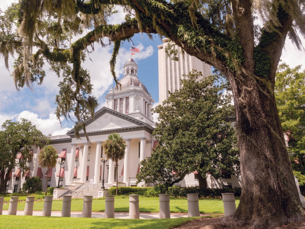 Security Barriers Protect The State Capital Building In Tallahassee Florida