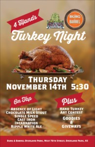 4 Hands Hand Turkey Night at Burg & Barrel @ Burg & Barrel Overland Park | Overland Park | Kansas | United States