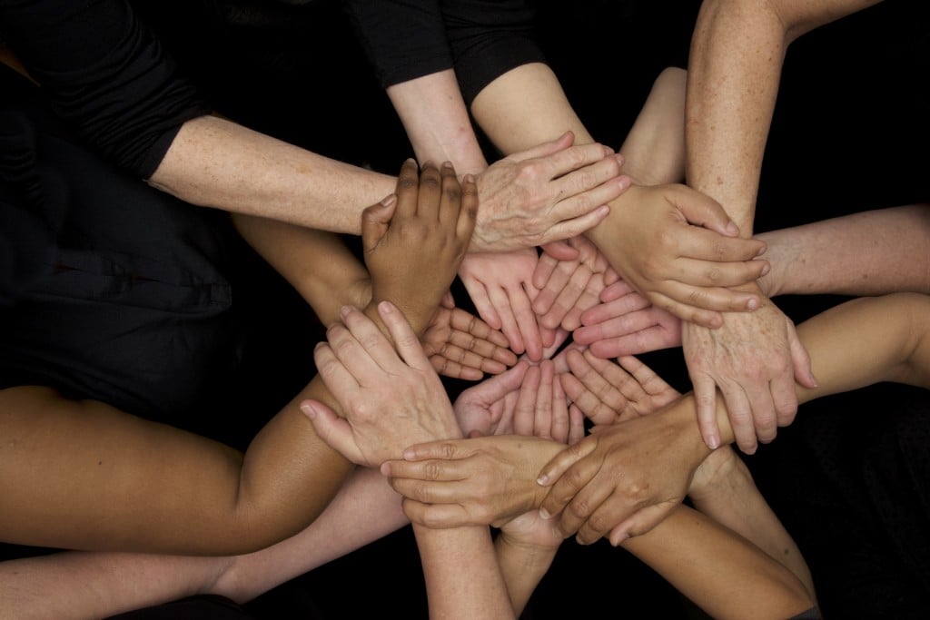 Diversity Many Diverse Women's Hands Symbolize Unity And Empowerment