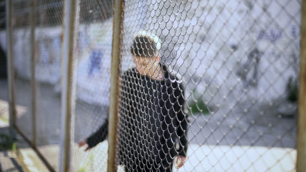 Teen Boy Behind Fence Confinement, Boarding School Restrictions, Broken Future