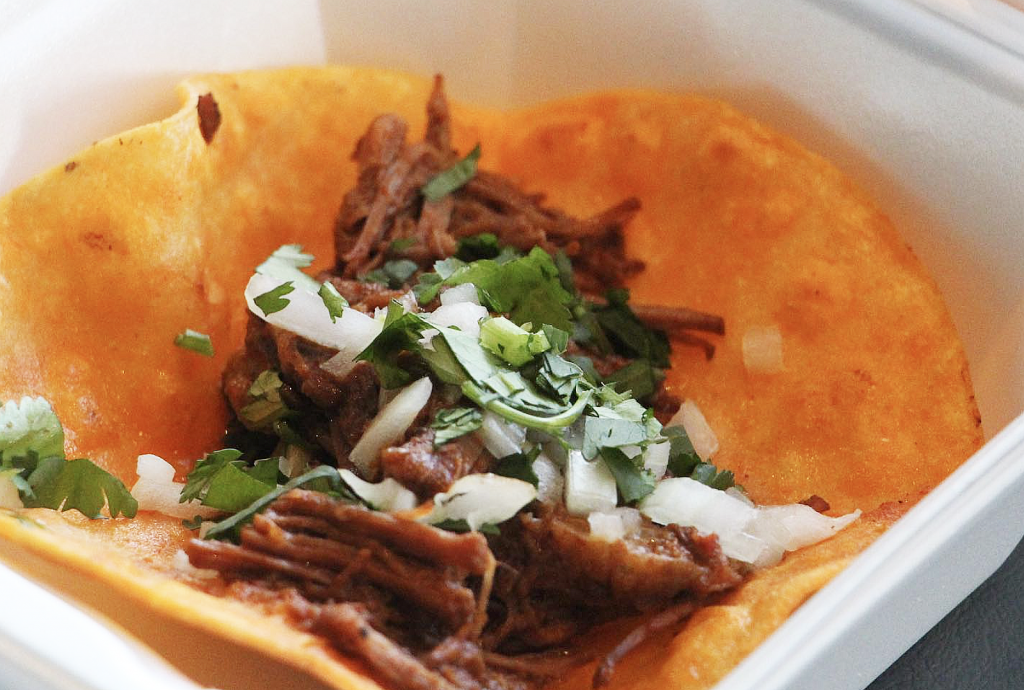 A photo of birria tacos from Taco Cacao