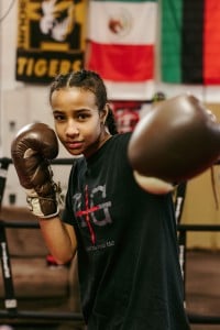 Brijhana Epperson trains at City Life Boxing Club. // Photo by Chase Castor