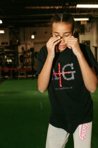 Brijhana Epperson of Against tha Grain Boxing trains at her home gym. // Photo by Chase Castor