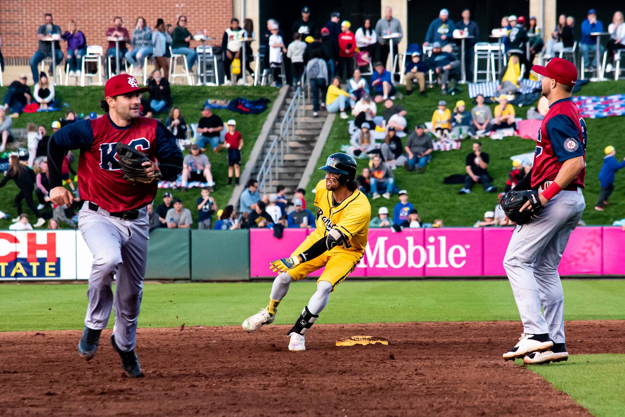 Savannah Bananas vs. KC Monarchs in banana ball at Legends