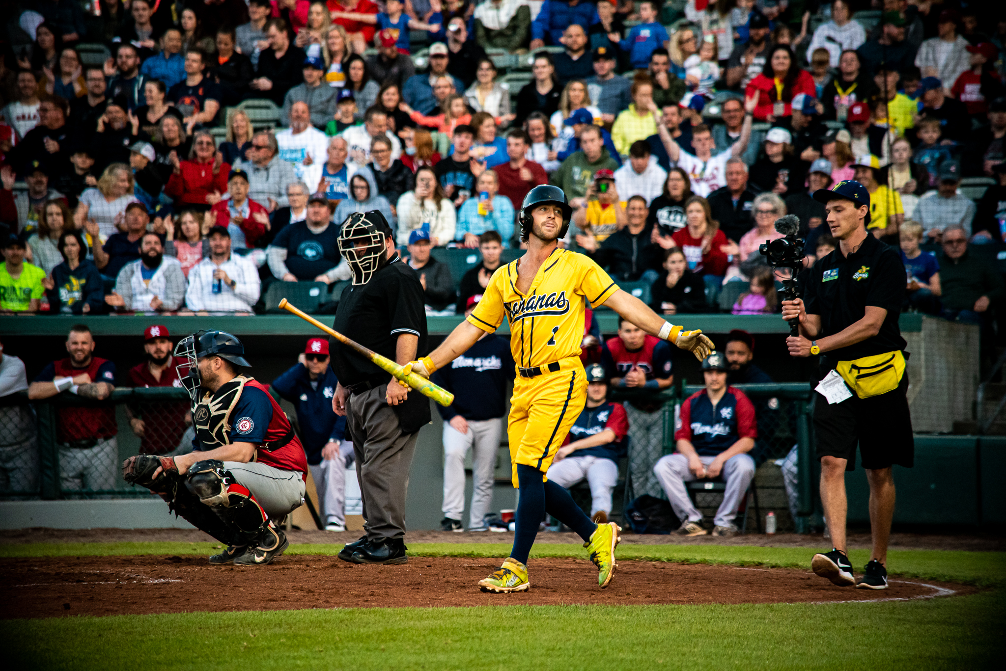 Savannah Bananas vs. KC Monarchs in banana ball at Legends