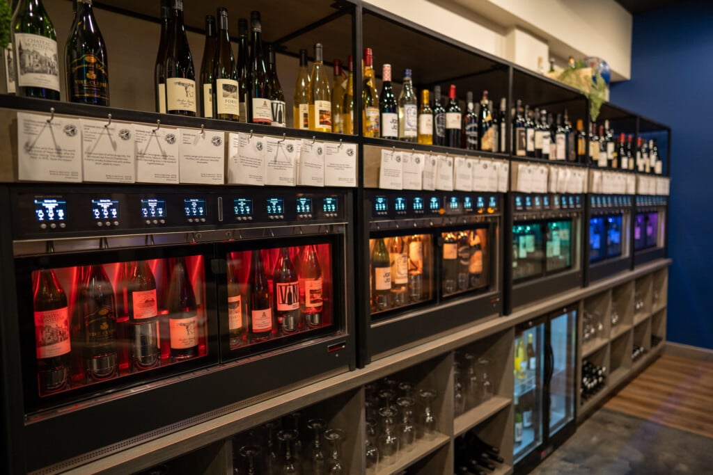 Refrigerated wine machines at Sail Away Wine