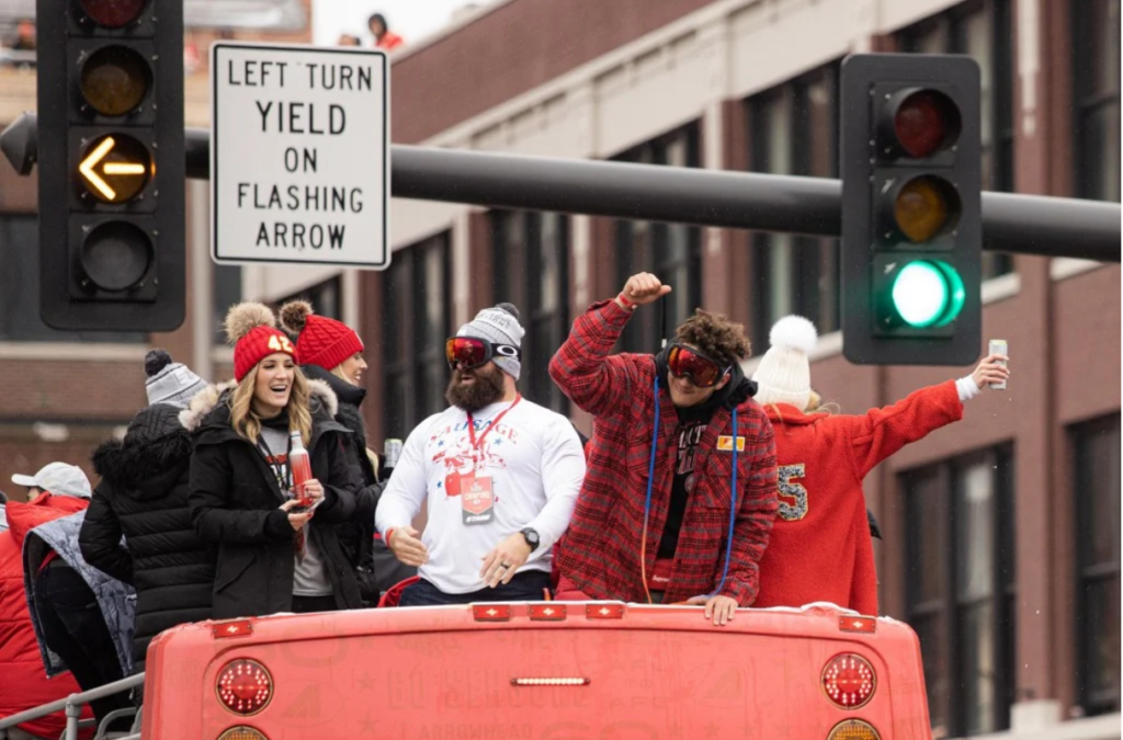 Patrick Mahomes in the 2020 parade