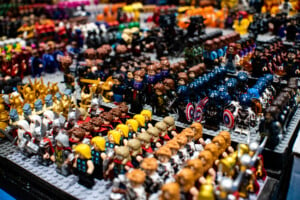 At Several Booths, Specialized Lego Figurines Were For Sale.