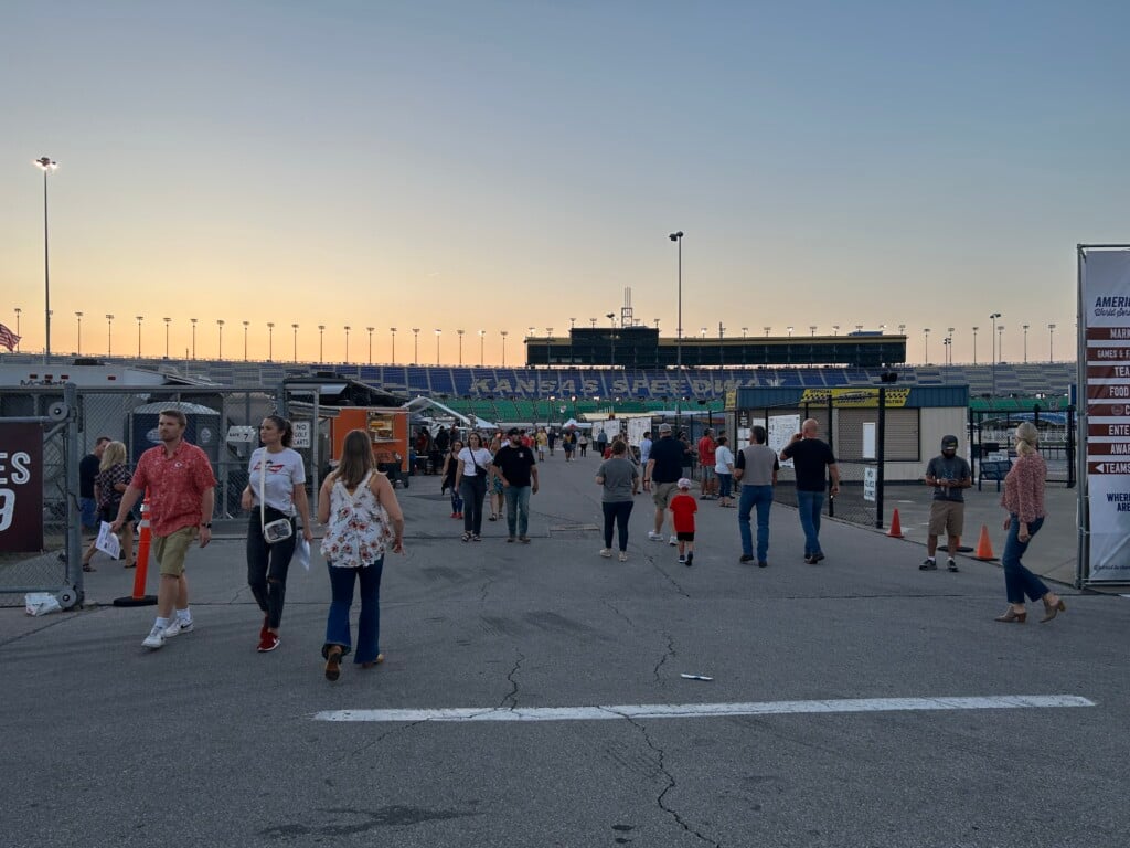 Attendees Walk Around The Infield Of The Kansas Speedway At The American Royal